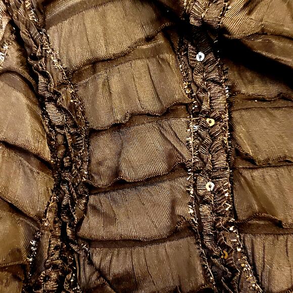 Come N See Black Ruffle Sequin Chiffon Jacket 2 PC Dress (Size 2X, NWT): - Picture 4 of 14